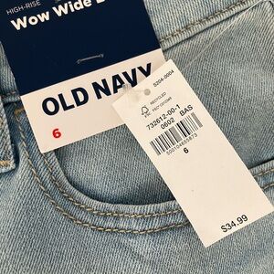 Old Navy Women's Sky Blue High-Rise Wow Wide Leg Jeans